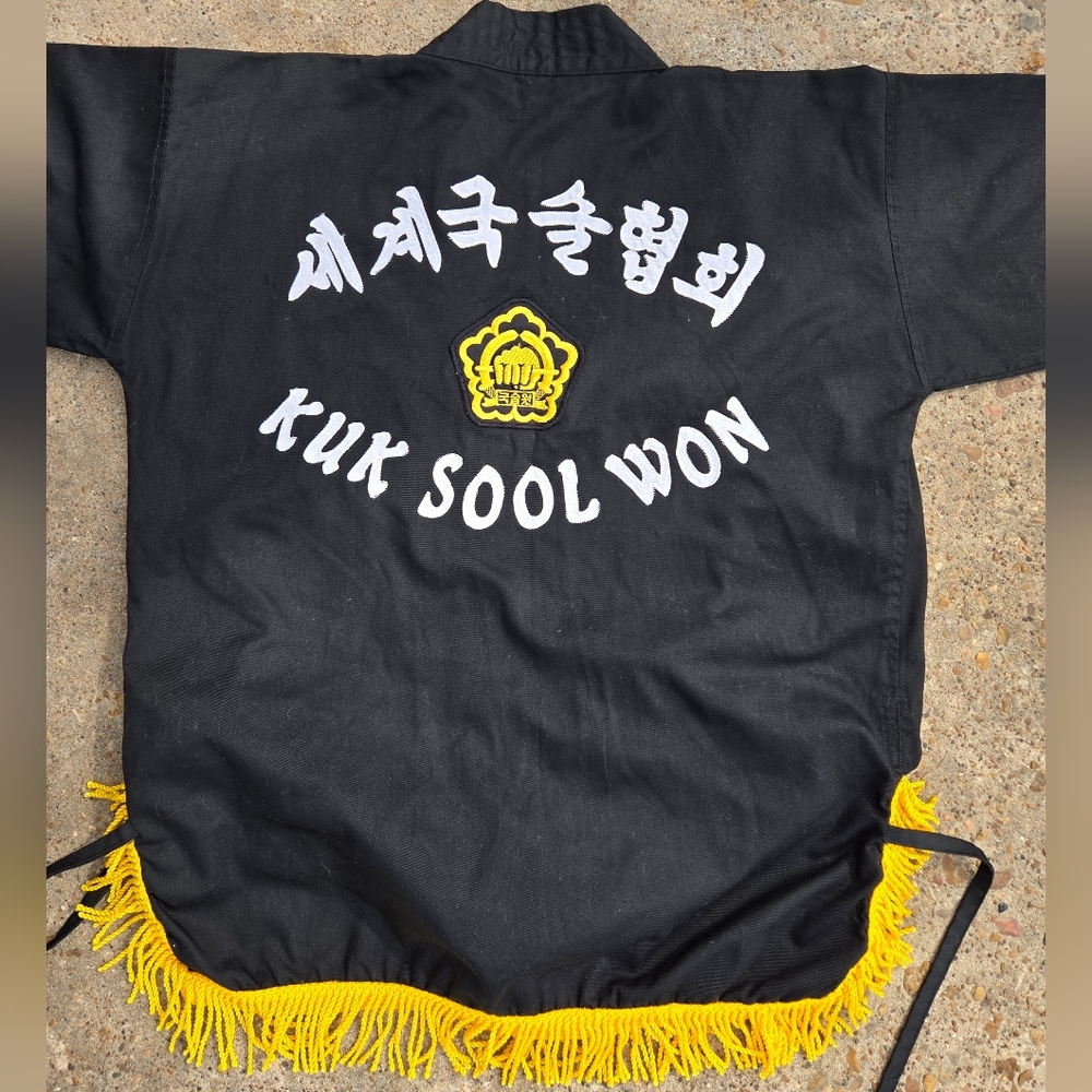 Vintage Kuk Sool Won Instructors Uniform Korea Patch Martial Arts Gold Fringe